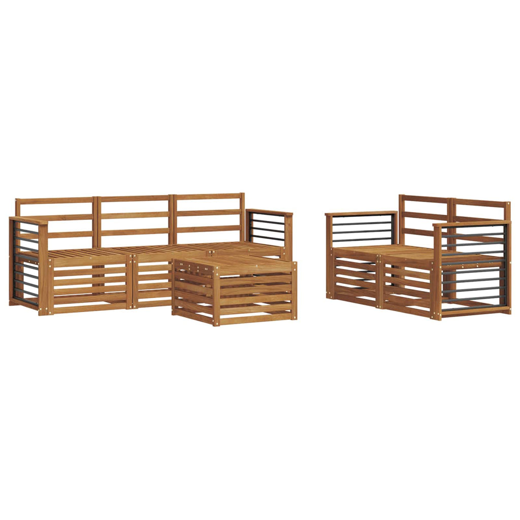 Sofagarnituren 6 pcs Natur Massivholz Akazie