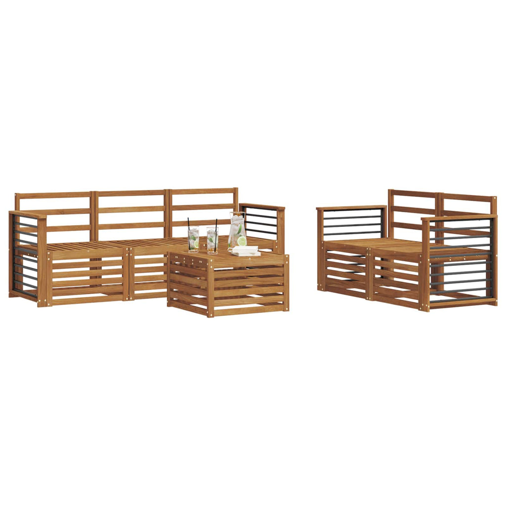 Sofagarnituren 6 pcs Natur Massivholz Akazie