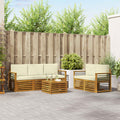 Sofagarnituren 6 pcs Natur und Creme Massivholz Akazie