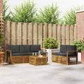 Sofagarnituren 6 pcs Natur und Anthrazit Massivholz Akazie