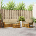 Sofagarnituren 6 pcs Natur und Beige Massivholz Akazie