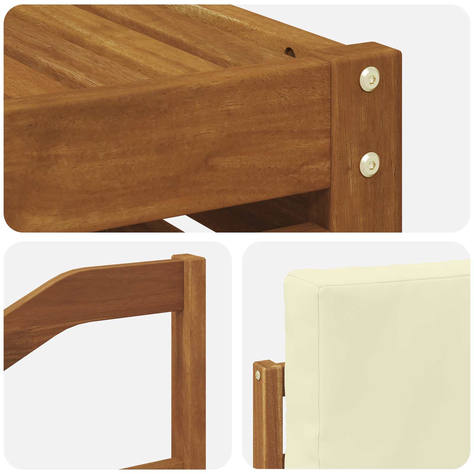 Sofagarnituren 6 pcs Natur und Creme Massivholz Akazie
