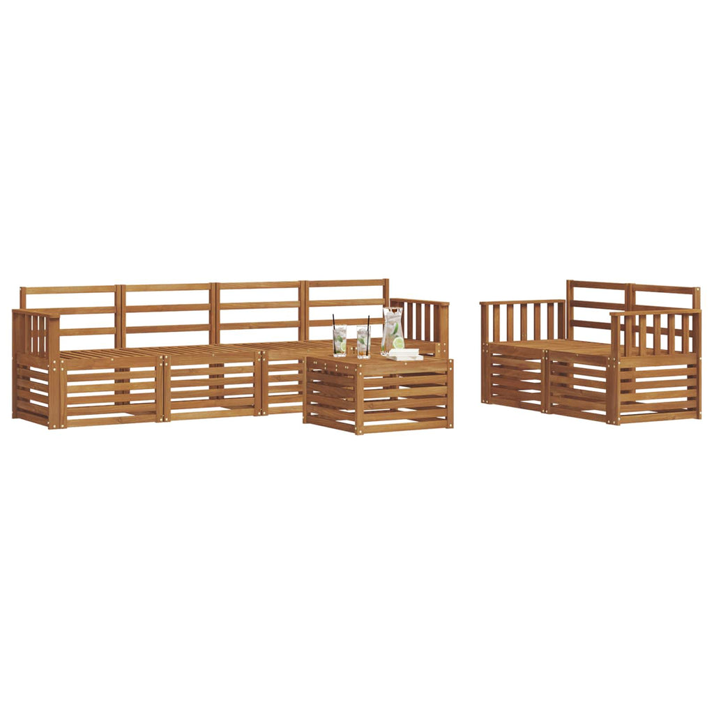 Outdoor-Sofagarnitur 7 pcs Natur Massivholz Akazie