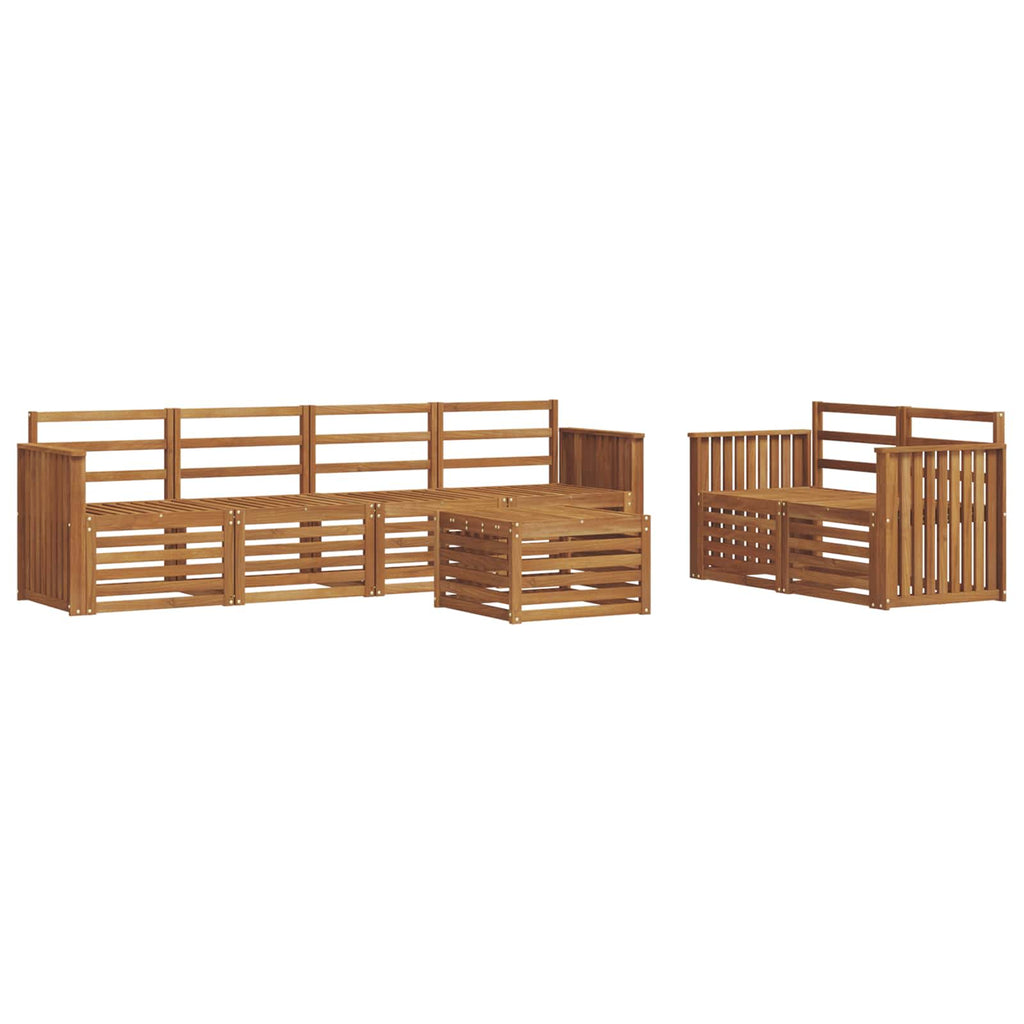 Outdoor-Sofagarnitur 7 pcs Natur Massivholz Akazie