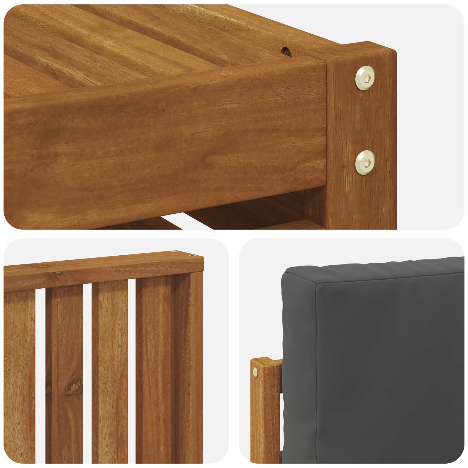 Outdoor-Sofagarnitur mit Kissen 7 pcs Natur und Anthrazit