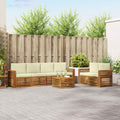 Outdoor-Sofagarnitur 7 pcs Natur und Creme Massivholz Akazie