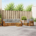Outdoor-Sofagarnitur mit Kissen 7 pcs Natürlich und Hellgrau