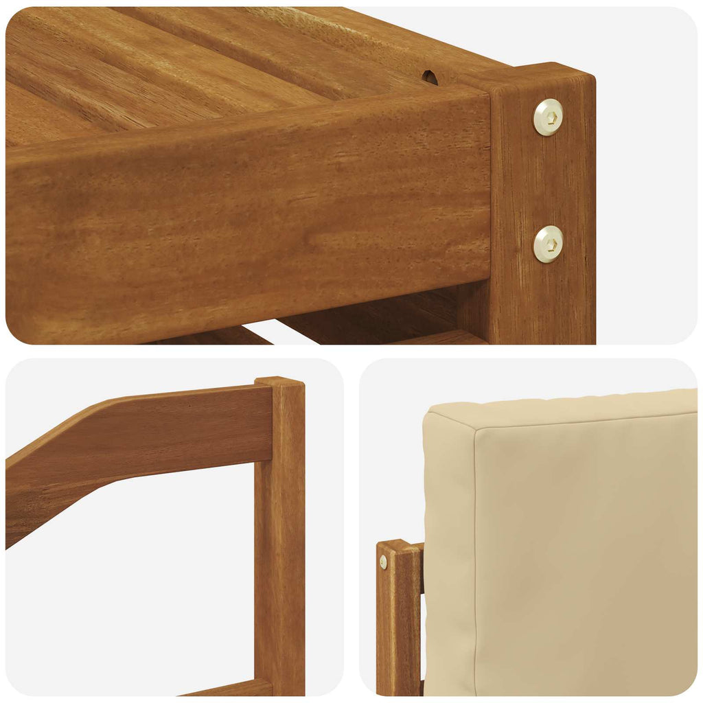 Outdoor-Sofagarnitur 7 pcs Natur und Beige Massivholz Akazie