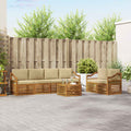 Outdoor-Sofagarnitur 7 pcs Natur und Beige Massivholz Akazie