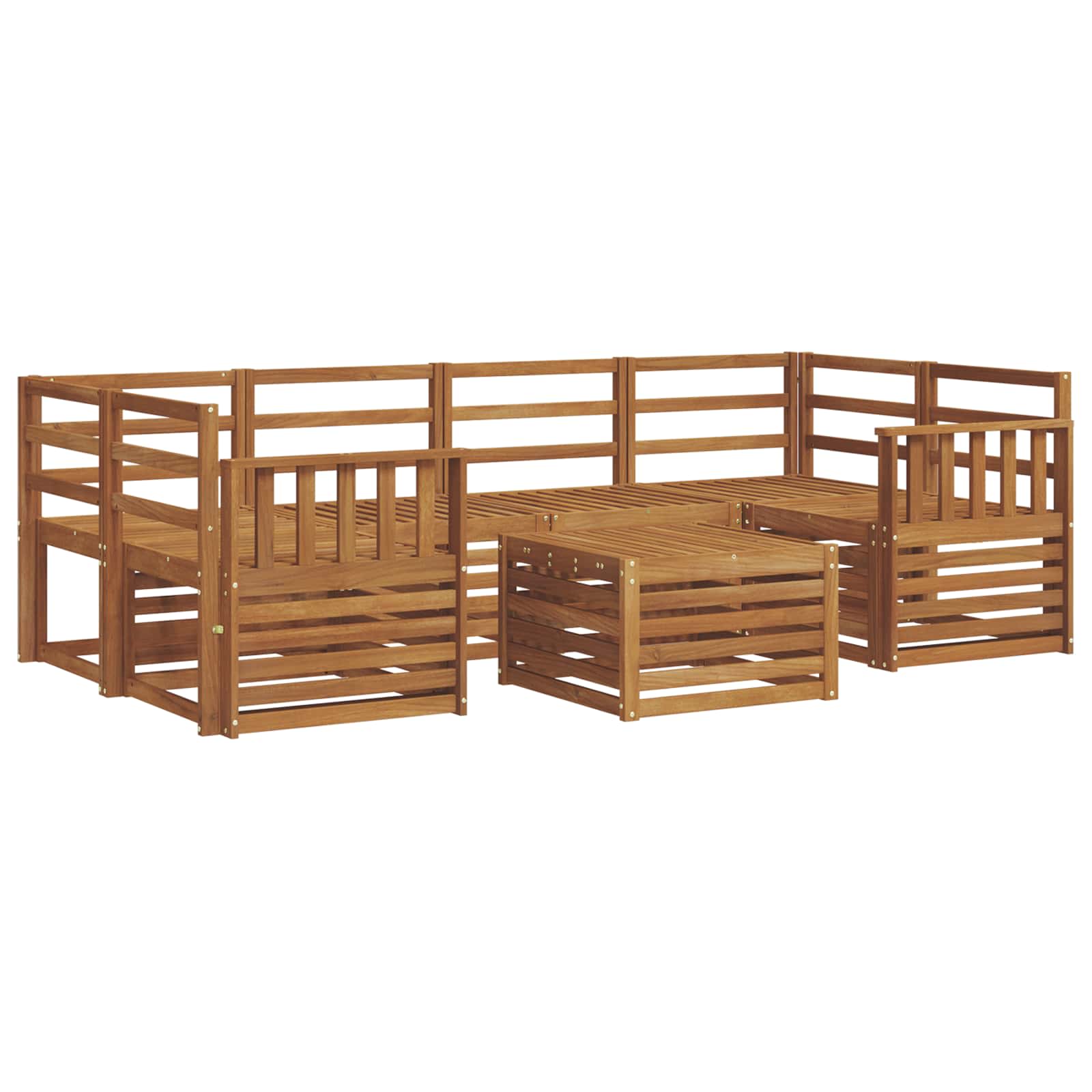 Outdoor-Sofagarnitur 7 pcs Natur Massivholz Akazie