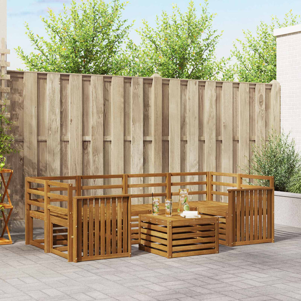 Outdoor-Sofagarnitur 7 pcs Natur Massivholz Akazie