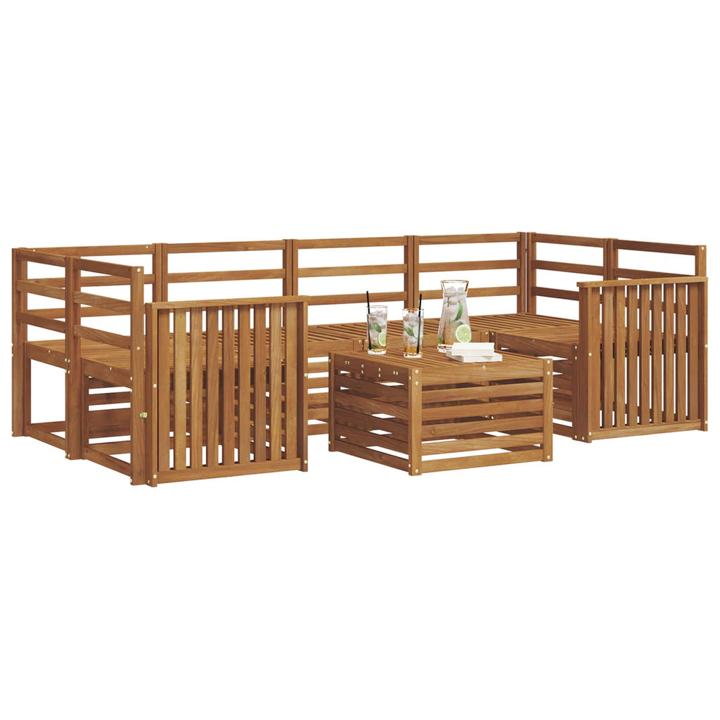 Outdoor-Sofagarnitur 7 pcs Natur Massivholz Akazie