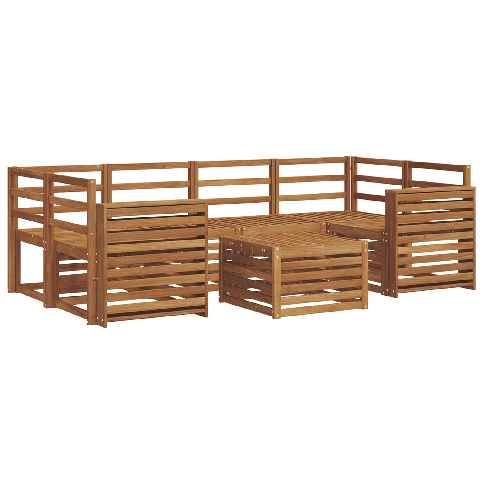 Outdoor-Sofagarnitur 7 pcs Natur Massivholz Akazie