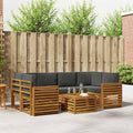 Outdoor-Sofagarnitur mit Kissen 7 pcs Natur und Anthrazit