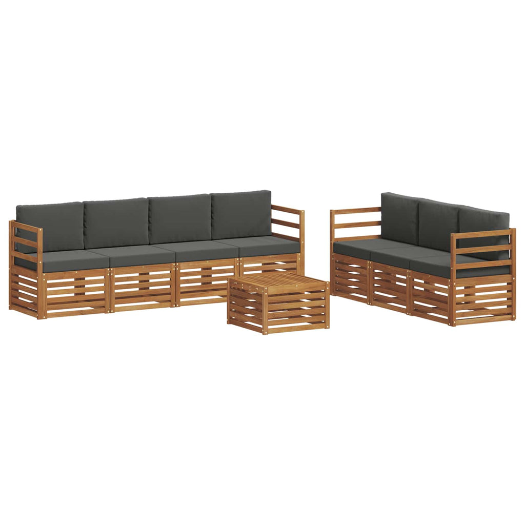 Sofagarnituren 8 pcs Natur und Anthrazit Massivholz Akazie