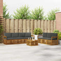 Sofagarnituren 8 pcs Natur und Anthrazit Massivholz Akazie