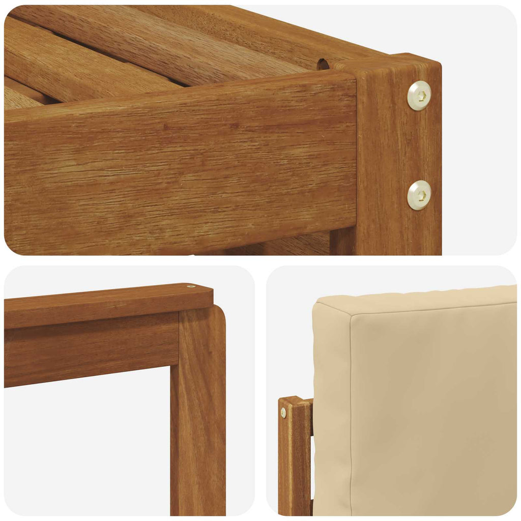Sofagarnituren 8 pcs Natur und Beige Massivholz Akazie
