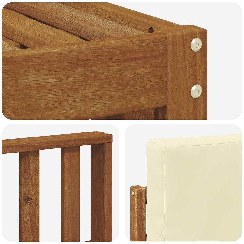 Sofagarnituren 8 pcs Natur und Creme Massivholz Akazie