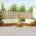 Sofagarnituren 8 pcs Natur und Creme Massivholz Akazie