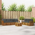 Sofagarnituren 8 pcs Natur und Anthrazit Massivholz Akazie