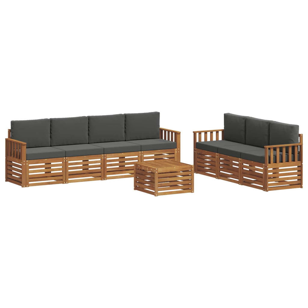 Sofagarnituren 8 pcs Natur und Anthrazit Massivholz Akazie
