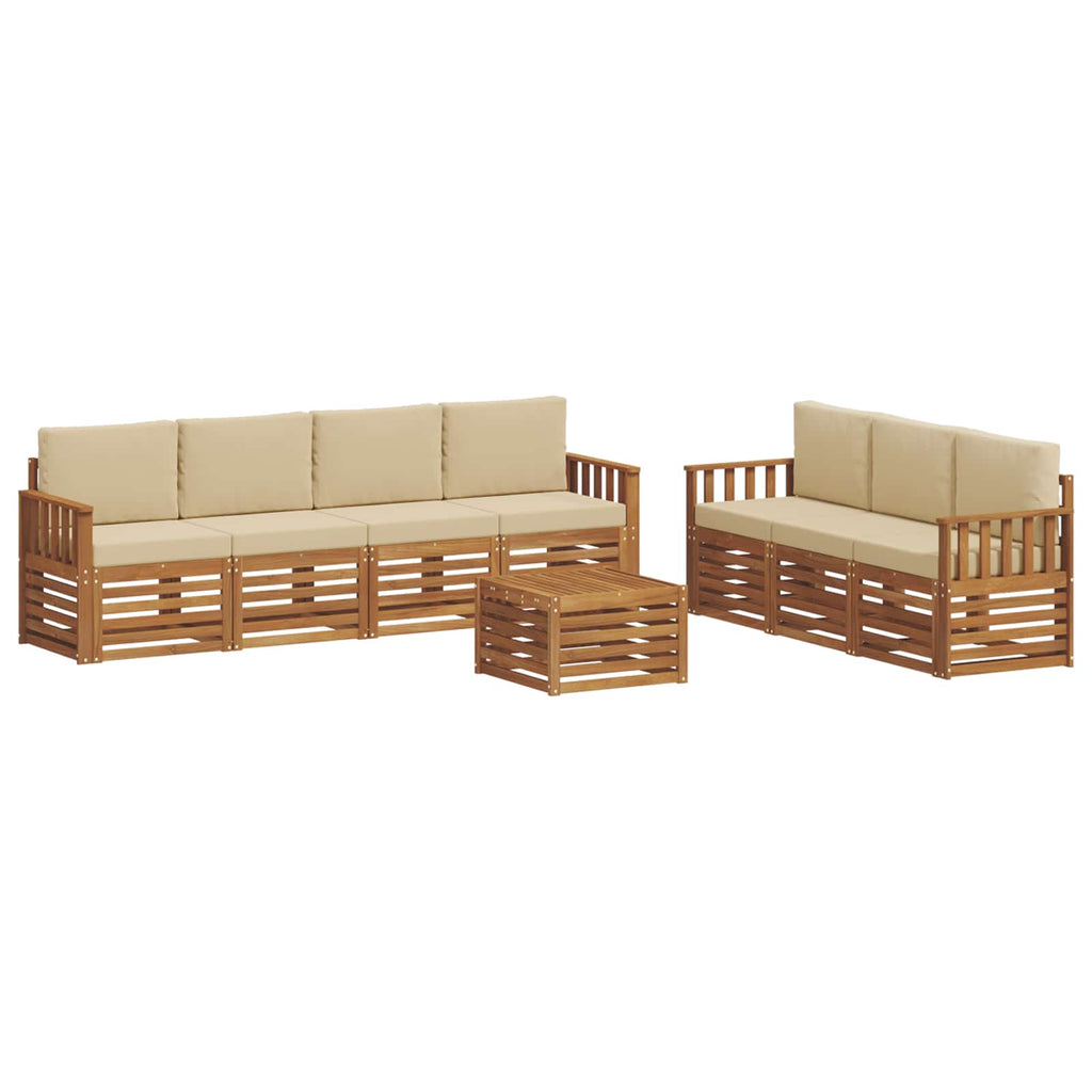 Sofagarnituren 8 pcs Natur und Beige Massivholz Akazie