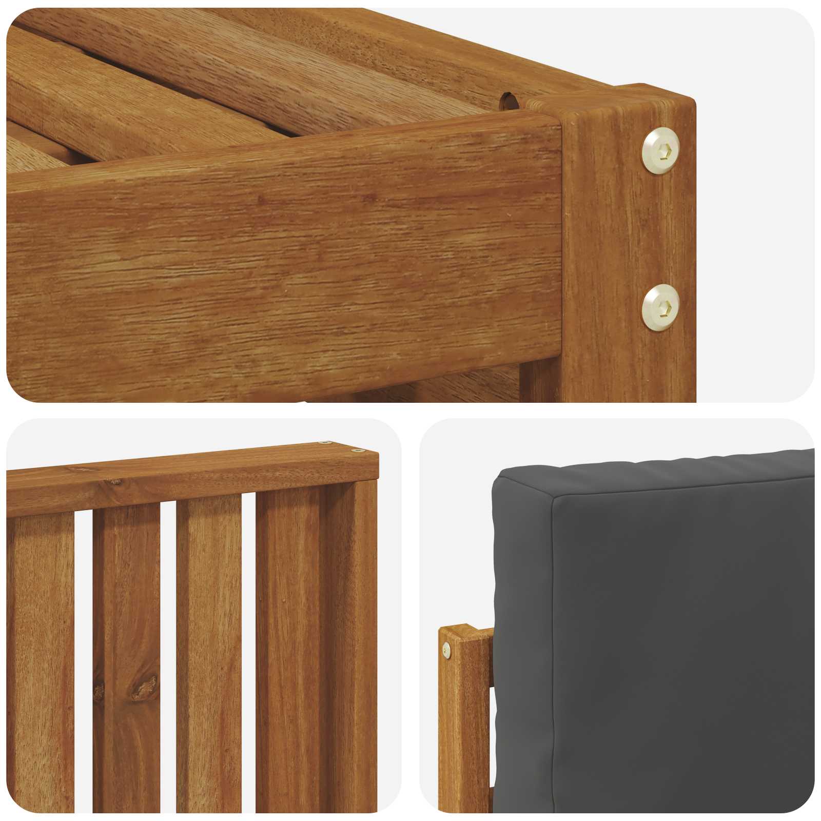 Sofagarnituren 8 pcs Natur und Anthrazit Massivholz Akazie