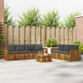 Sofagarnituren 8 pcs Natur und Anthrazit Massivholz Akazie