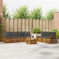 Sofagarnituren 8 pcs Natur und Anthrazit Massivholz Akazie