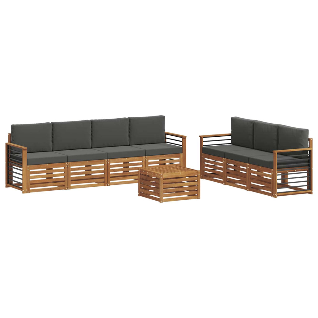 Sofagarnituren 8 pcs Natur und Anthrazit Massivholz Akazie