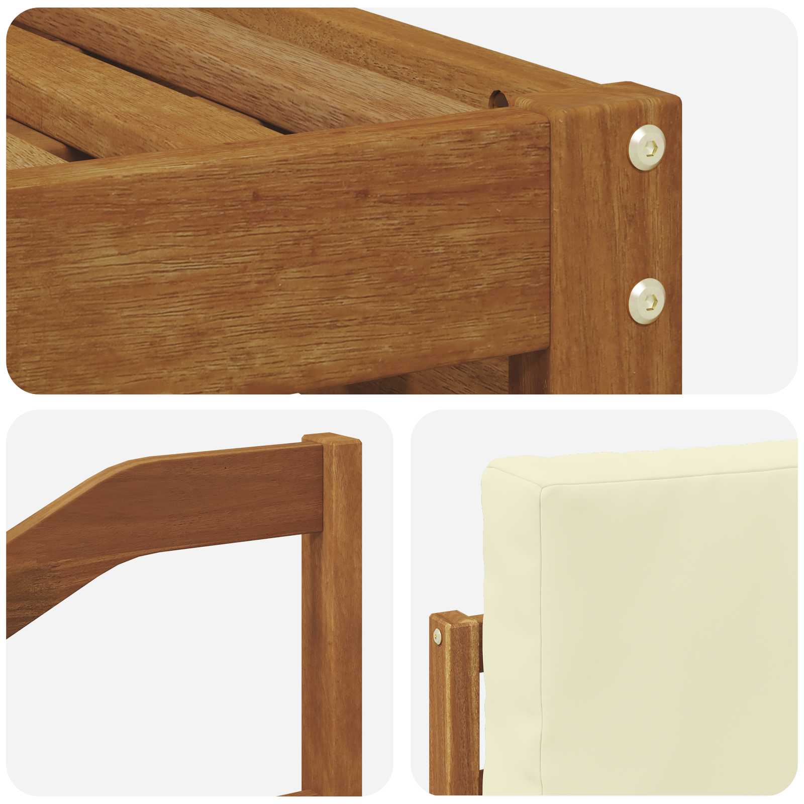 Sofagarnituren 8 pcs Natur und Creme Massivholz Akazie