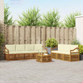 Sofagarnituren 8 pcs Natur und Creme Massivholz Akazie