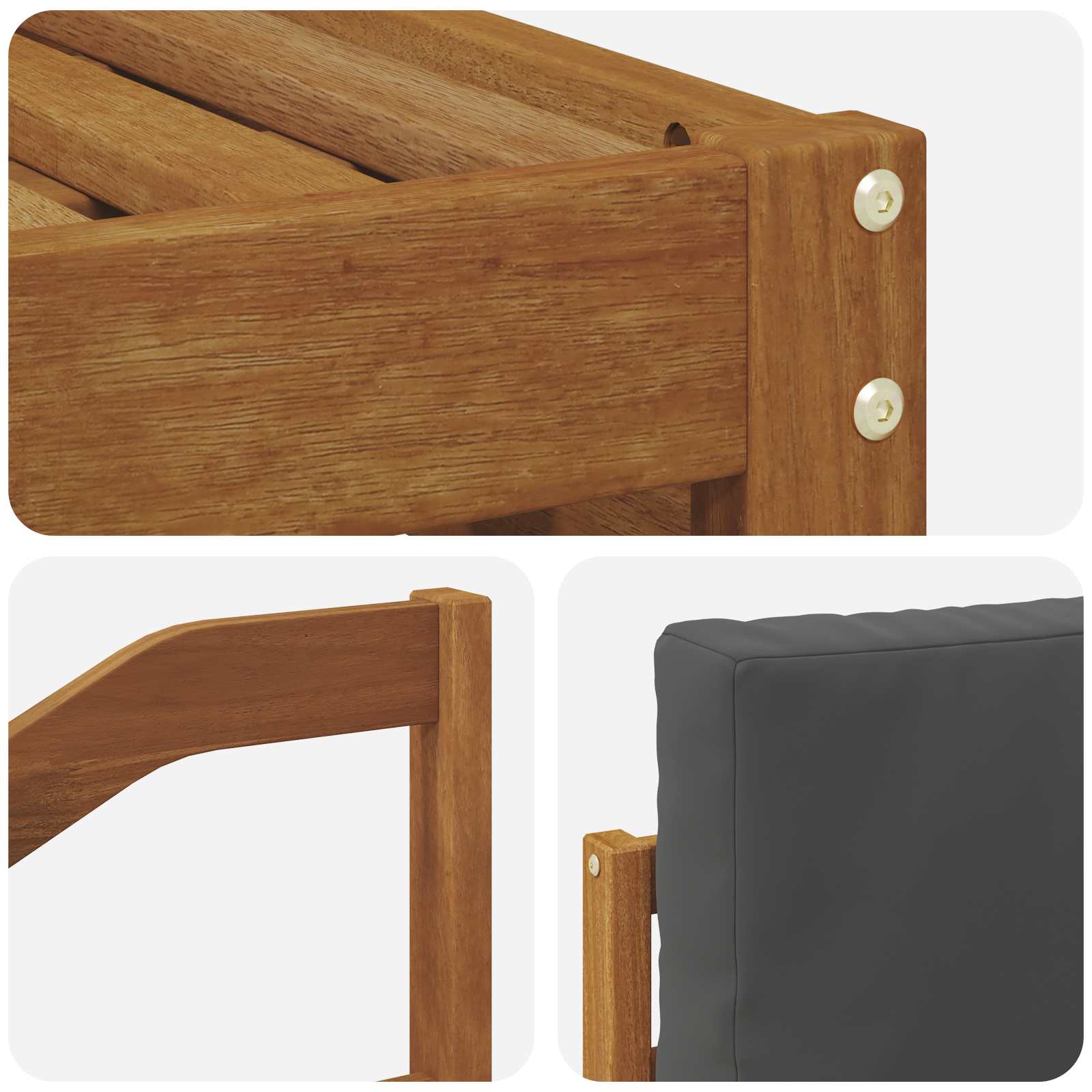 Sofagarnituren 8 pcs Natur und Anthrazit Massivholz Akazie