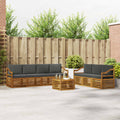 Sofagarnituren 8 pcs Natur und Anthrazit Massivholz Akazie
