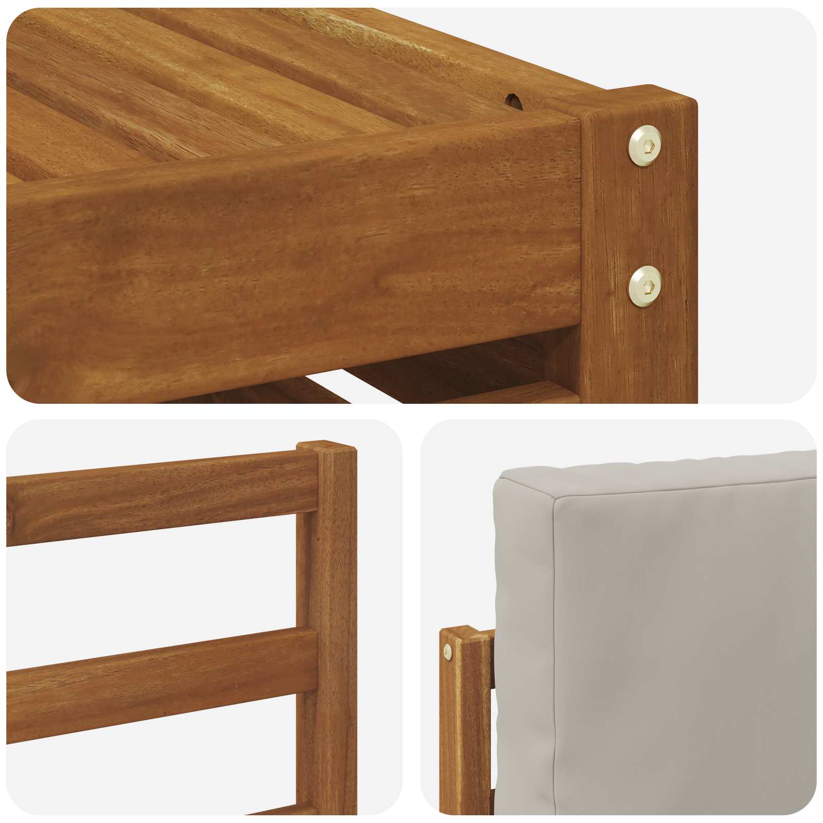Outdoor-Sofagarnitur mit Kissen 8 pcs Natürlich und Hellgrau