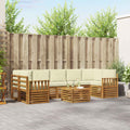 Outdoor-Sofagarnitur 8 pcs Natur und Creme Massivholz Akazie