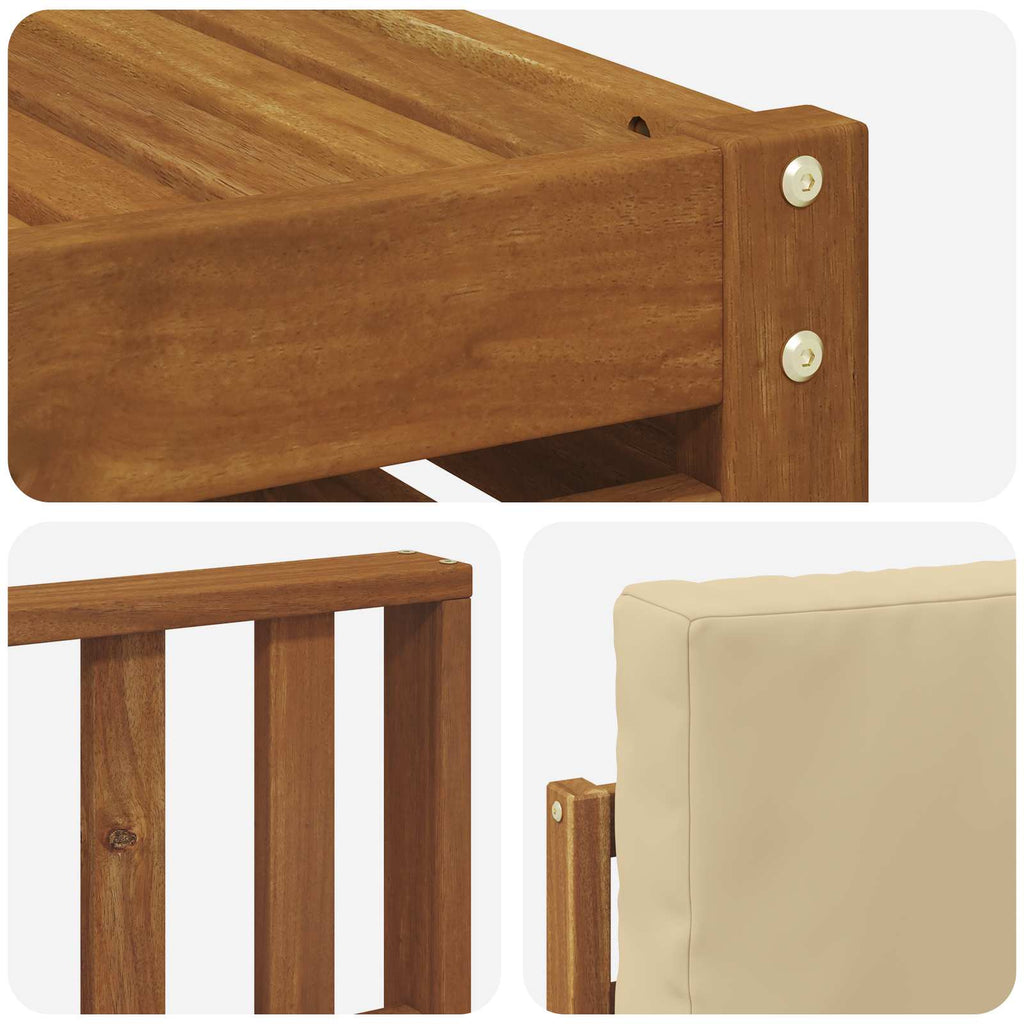 Outdoor-Sofagarnitur 8 pcs Natur und Beige Massivholz Akazie