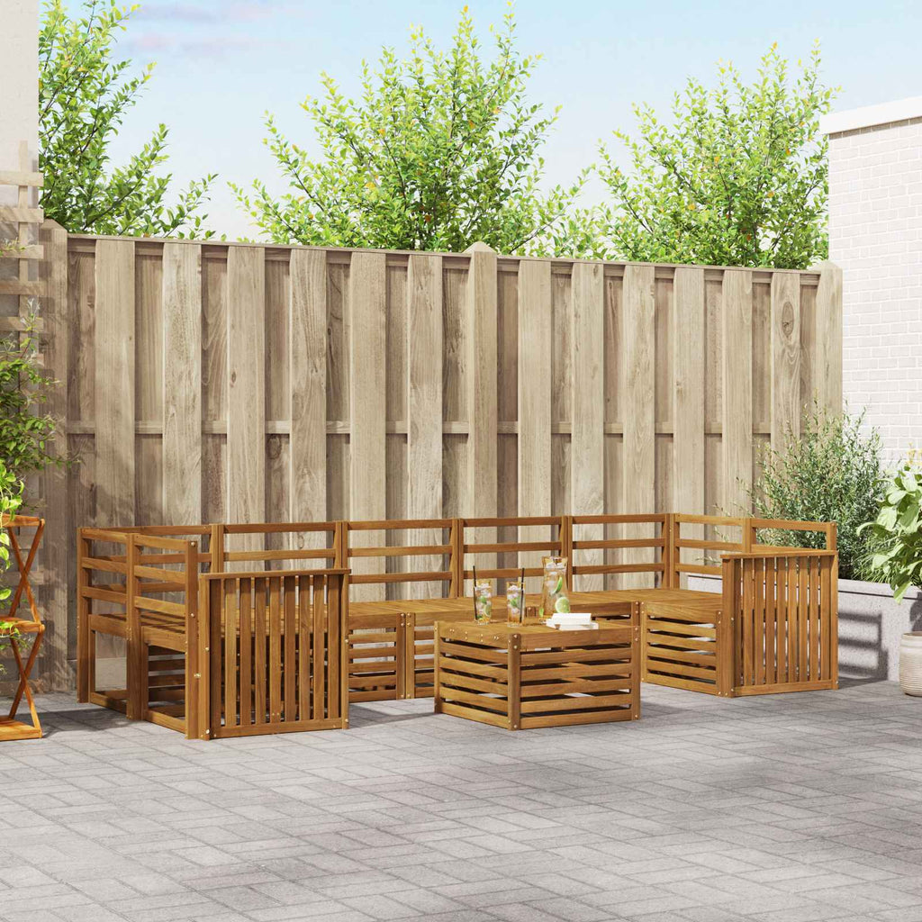Sofagarnituren 8 pcs Natur Massivholz Akazie