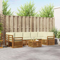 Outdoor-Sofagarnitur 8 pcs Natur und Creme Massivholz Akazie