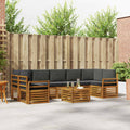 Outdoor-Sofagarnitur mit Kissen 8 pcs Natur und Anthrazit