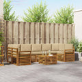Outdoor-Sofagarnitur 8 pcs Natur und Beige Massivholz Akazie