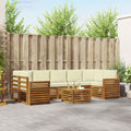 Outdoor-Sofagarnitur 8 pcs Natur und Creme Massivholz Akazie