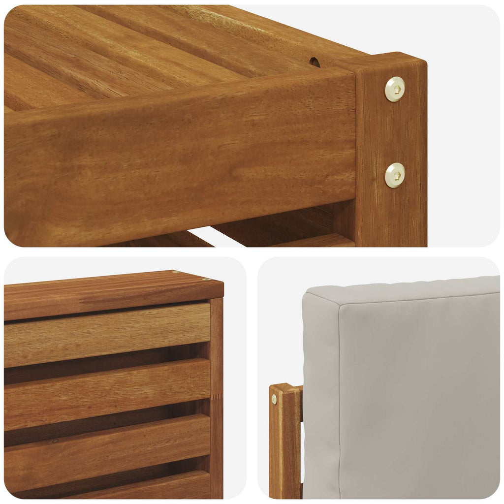 Outdoor-Sofagarnitur mit Kissen 8 pcs Natürlich und Hellgrau