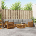 Outdoor-Sofagarnitur mit Kissen 8 pcs Natürlich und Hellgrau