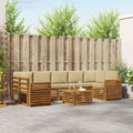 Outdoor-Sofagarnitur 8 pcs Natur und Beige Massivholz Akazie