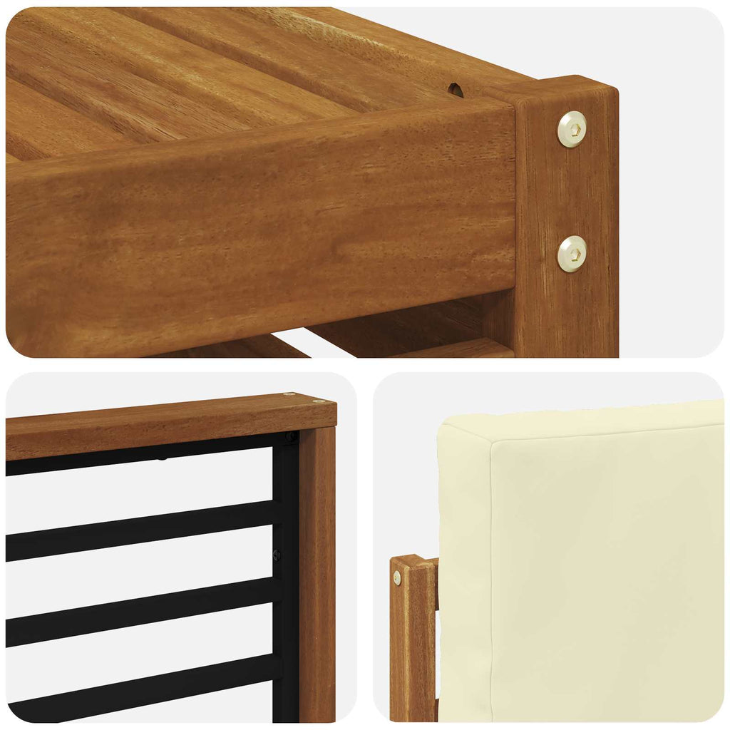 Outdoor-Sofagarnitur 8 pcs Natur und Creme Massivholz Akazie