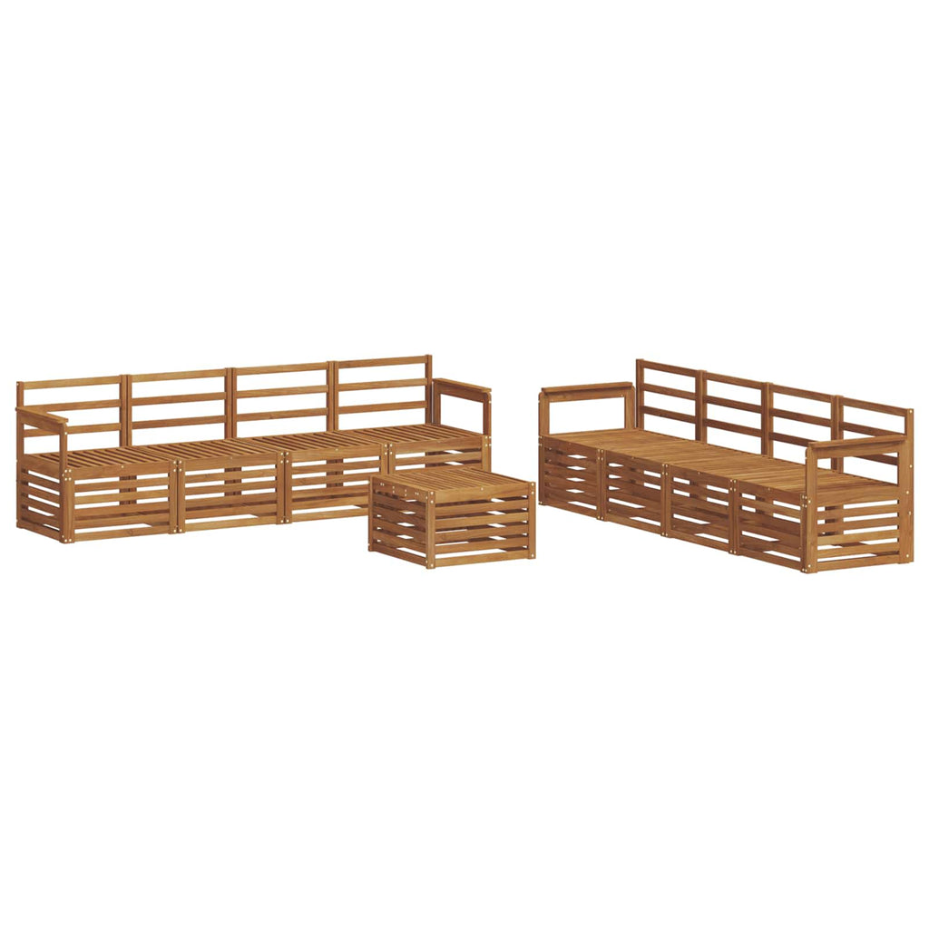 Sofagarnituren 9 pcs Natur Massivholz Akazie
