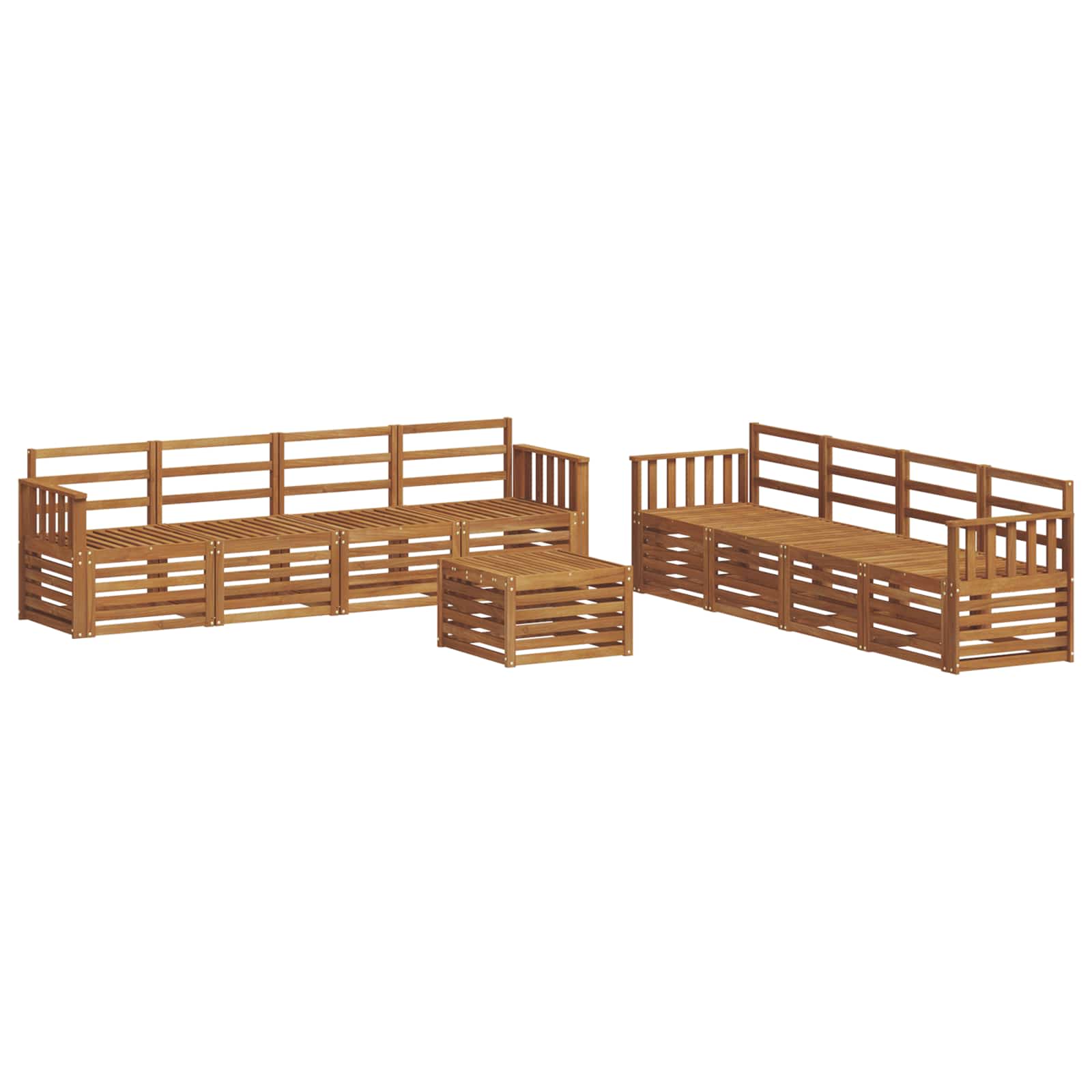 Sofagarnituren 9 pcs Natur Massivholz Akazie