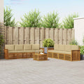 Sofagarnituren 9 pcs Natur und Beige Massivholz Akazie