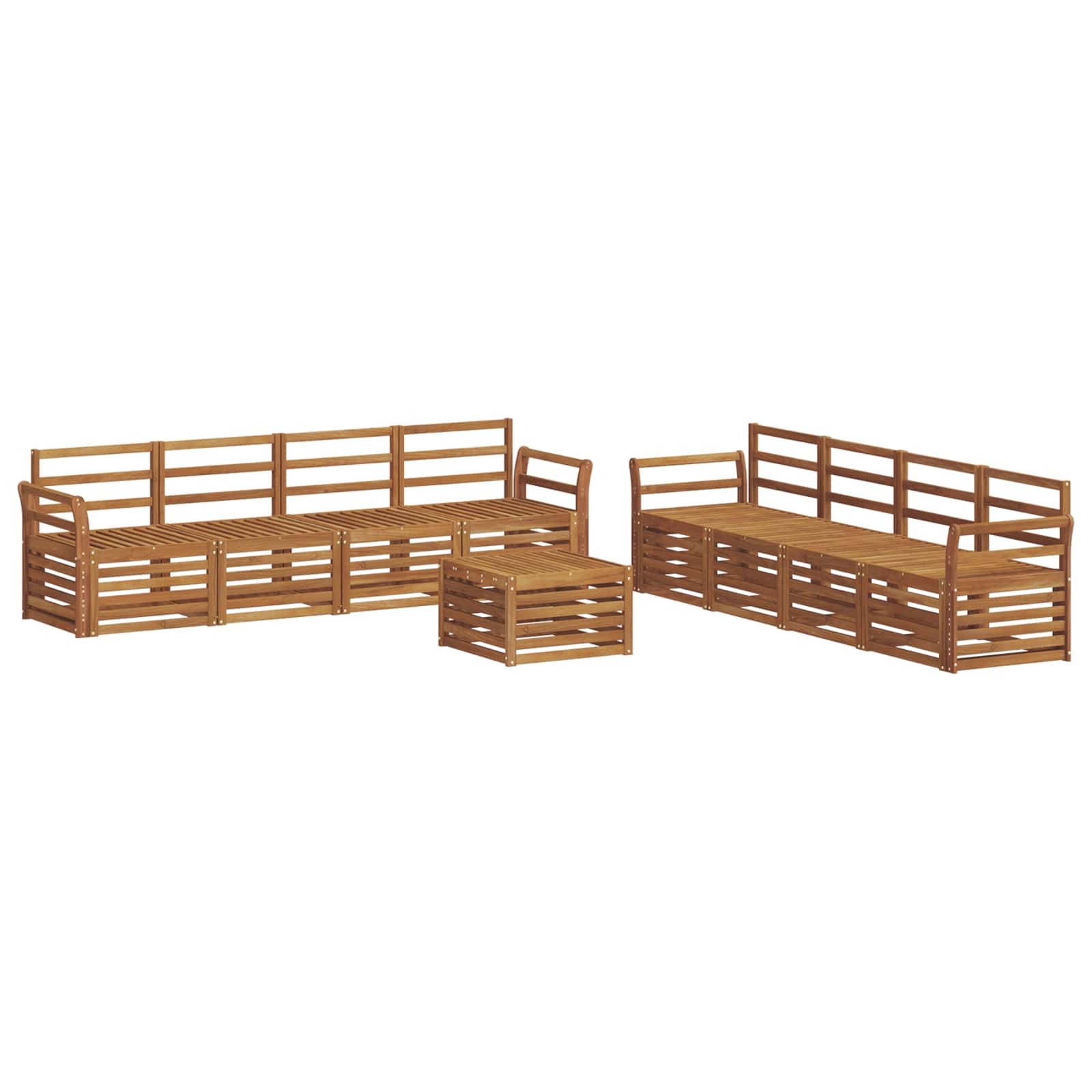 Sofagarnituren 9 pcs Natur Massivholz Akazie